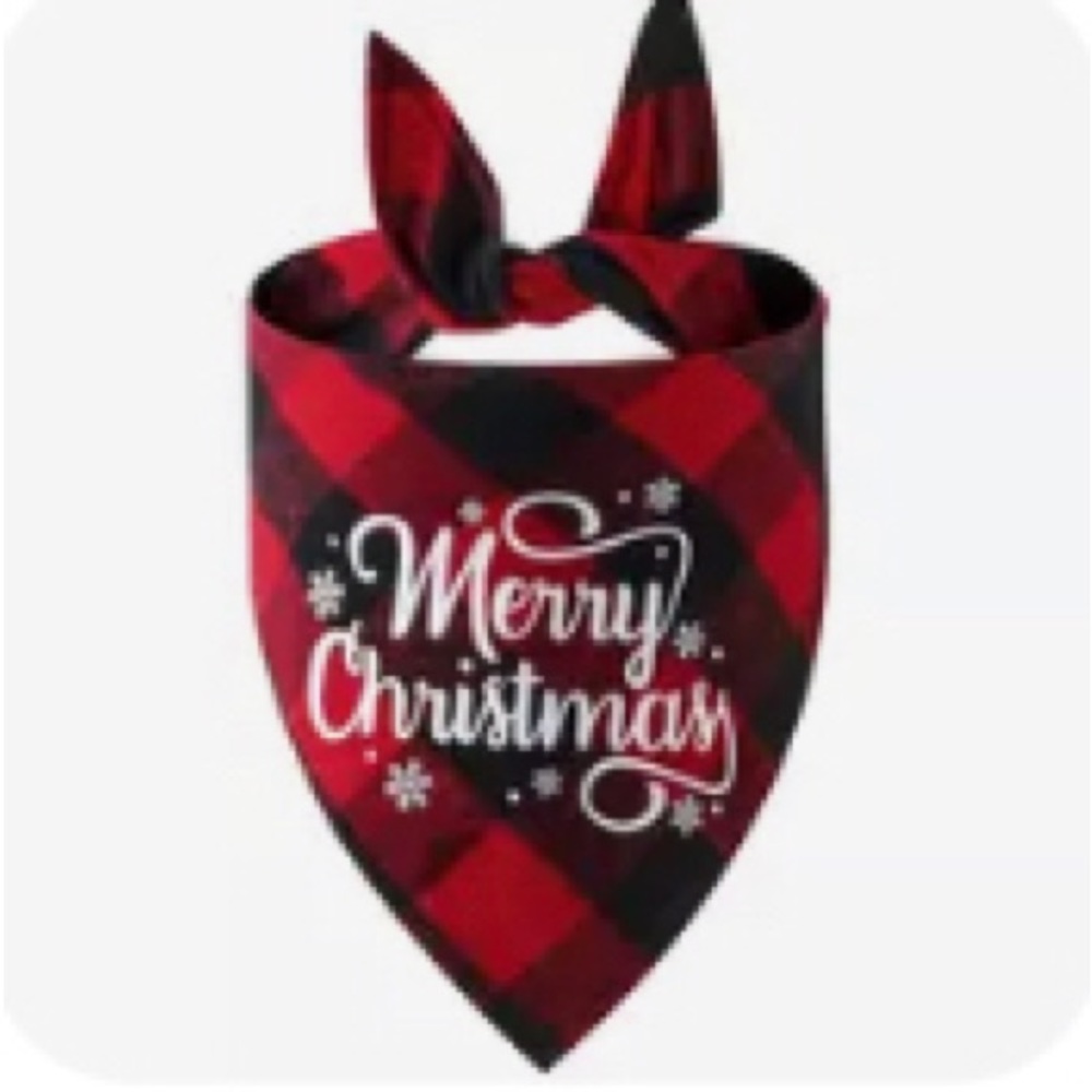 Dog Bandana Merry Christmas New Year Gifts for Puppy red Classic Buffalo print